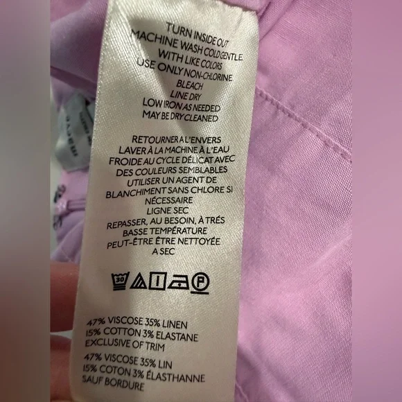 Anthropologie Maeve The Colette Magic Fabric Ruffle-Hem Crop Pants-Lilac Pink-29 - Picture 9 of 12